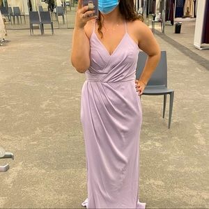 Spaghetti Strap Crepe-Back Satin Bridesmaid Dress